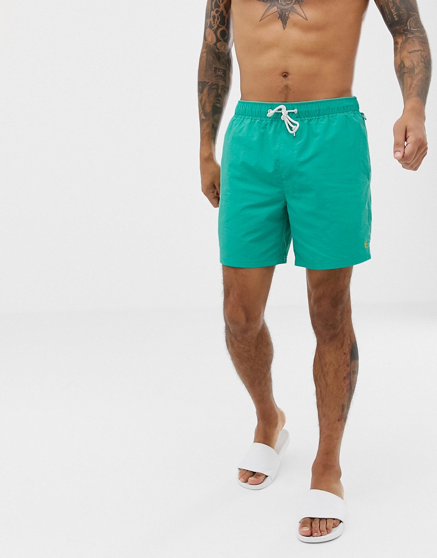 Original Penguin swim shorts with small logo in teal
