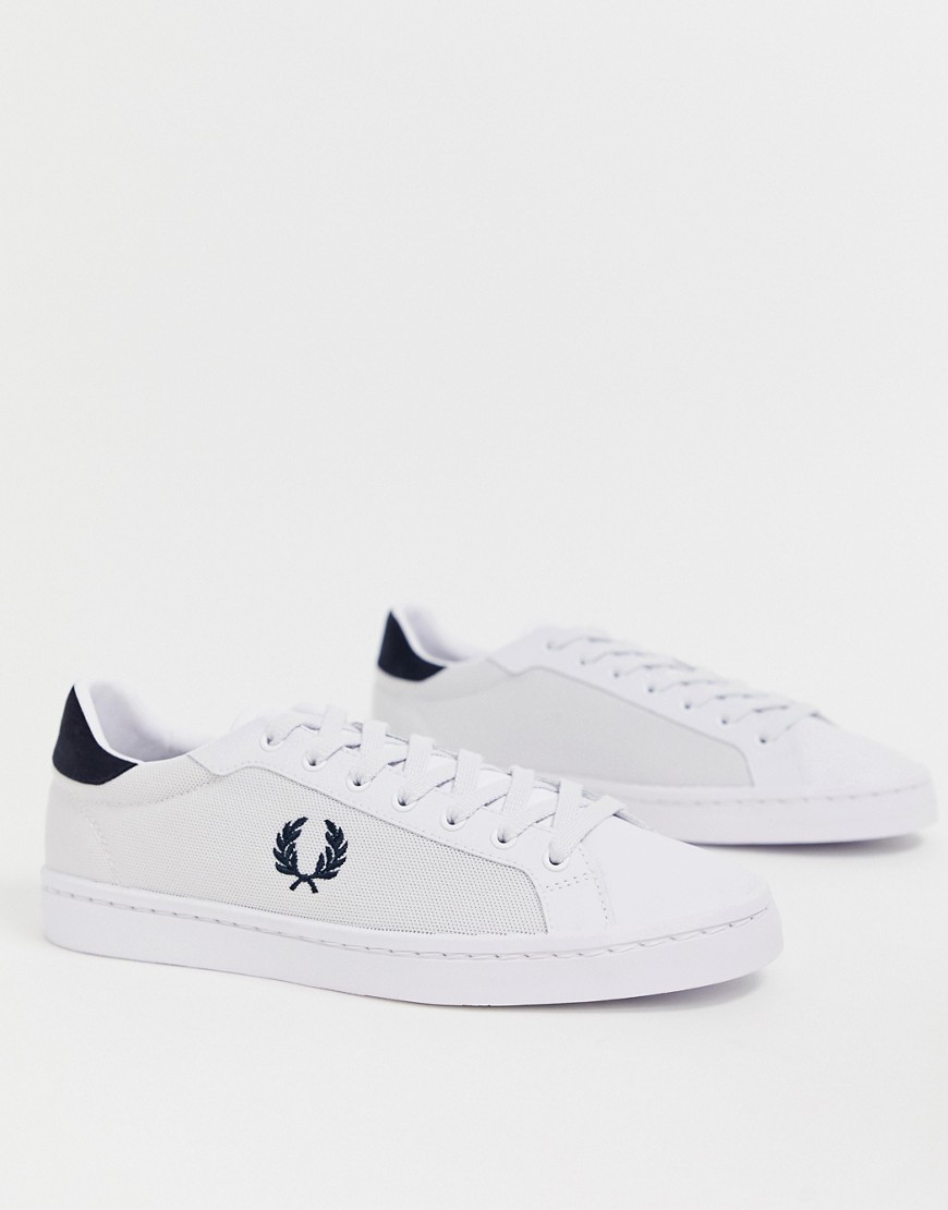 Fred Perry Lawn leather mesh trainers in white