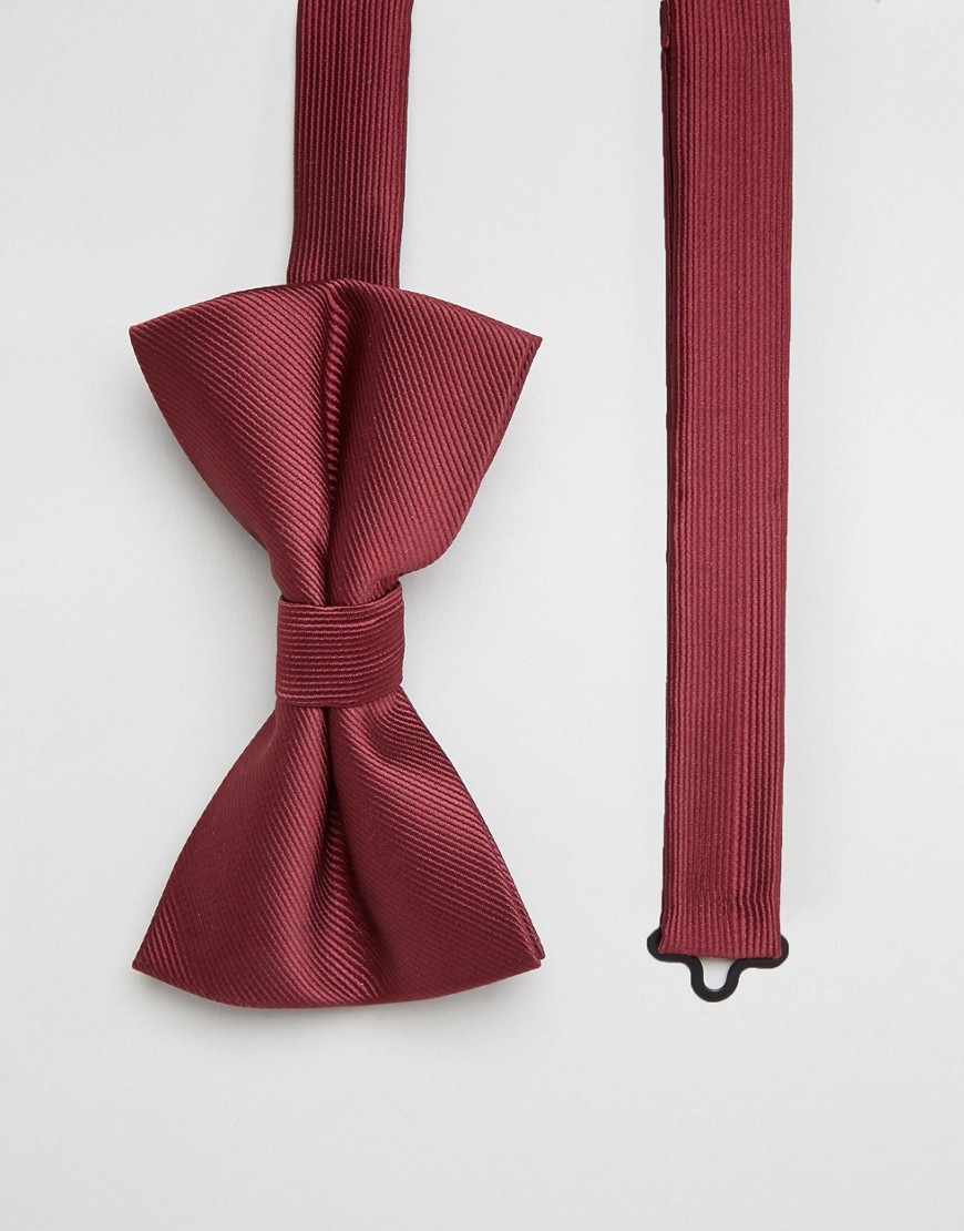 ASOS DESIGN bow tie in burgundy
