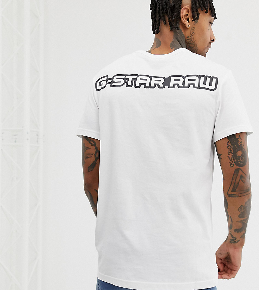 G-star BeRaw Rodis organic cotton logo back print t-shirt in white
