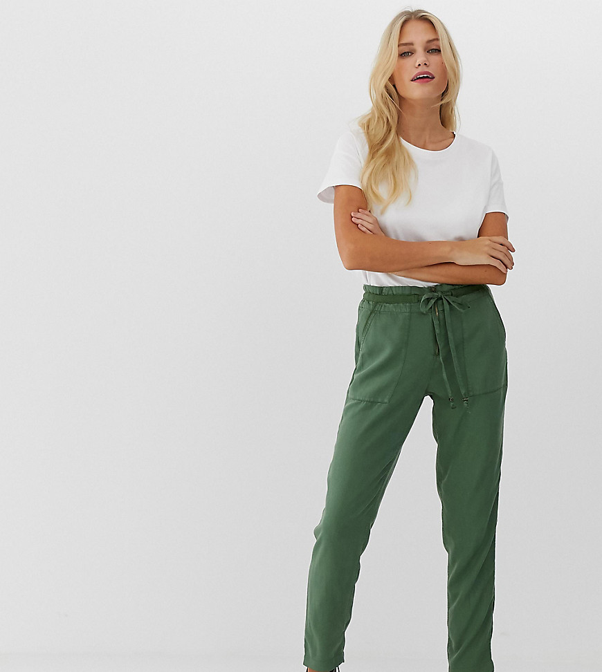 Esprit organic cotton jersey trousers in khaki