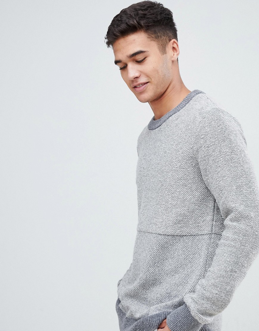 Lindbergh knitted jumper in grey contrast