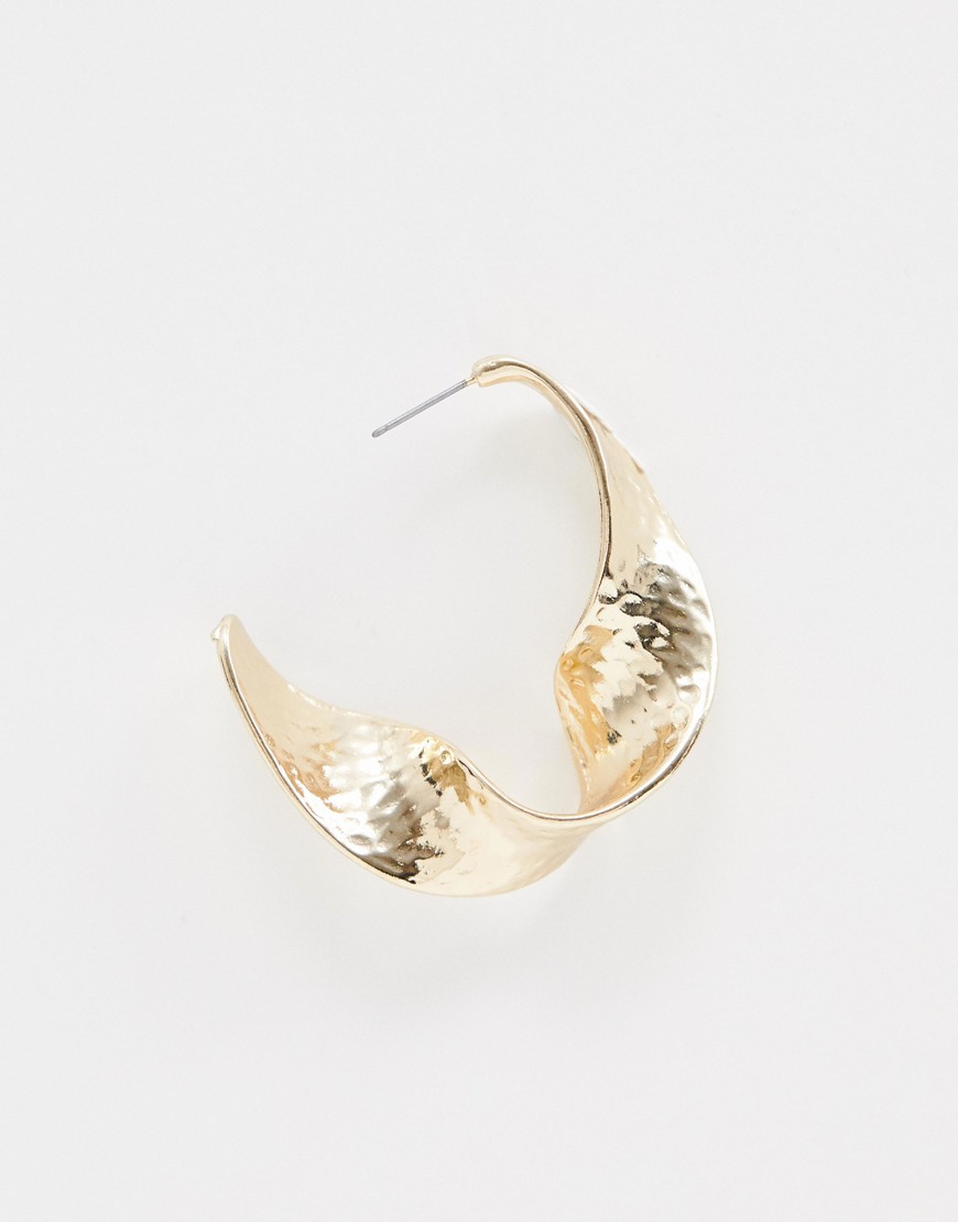 Warehouse hammered twist earrings in gold