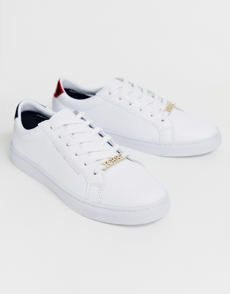 Tommy Jeans classic logo leather lace up trainers