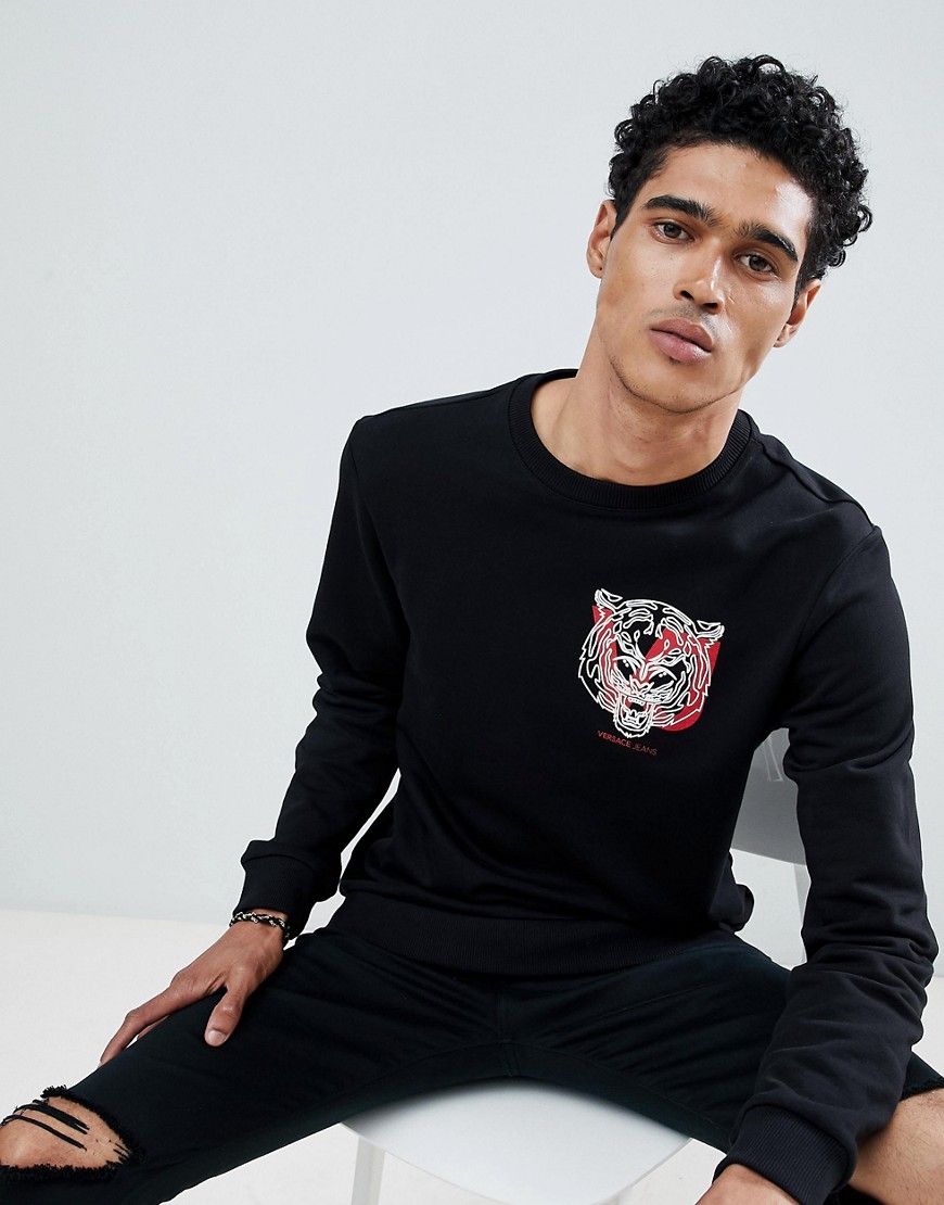 Versace Jeans sweatshirt in black with small logo