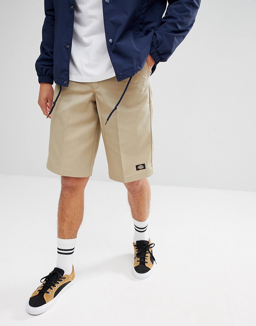 Dickies 13 inch multi pocket work shorts in stone - Stone
