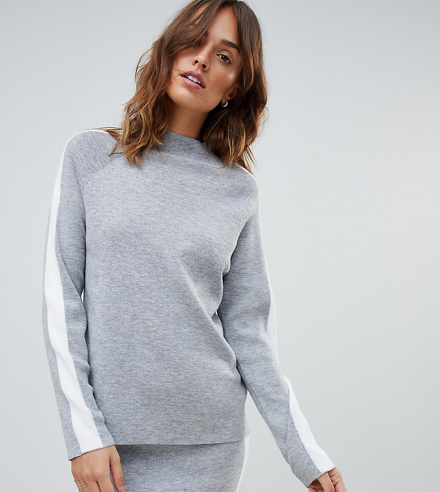 Micha Lounge high neck jumper with side stripe co-ord
