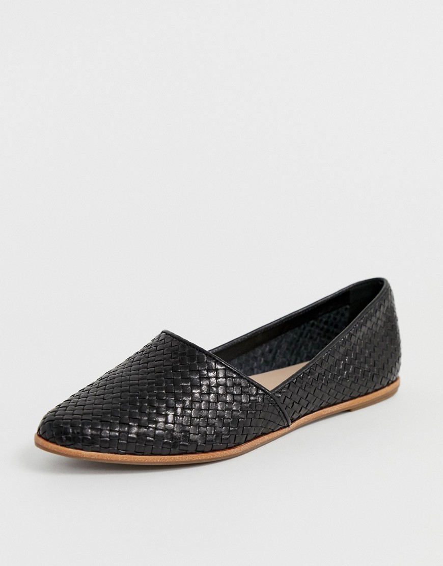 ALDO Blanchette leather flat shoes in black