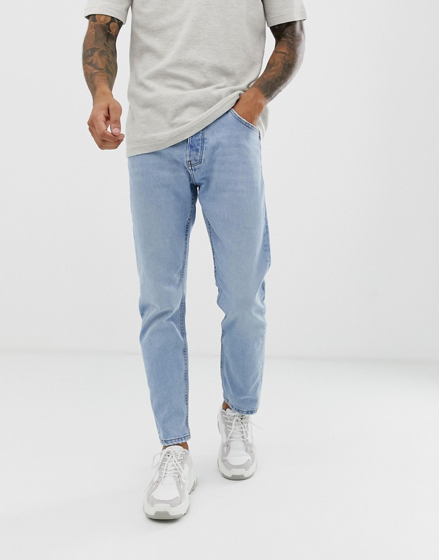 Bershka slim fit jeans in light blue