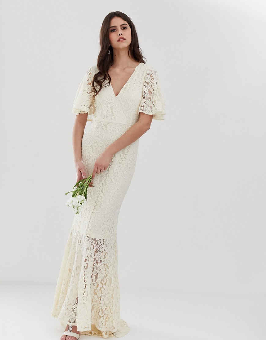 Y.a.s. Wedding Lace Fishtail Dress-white