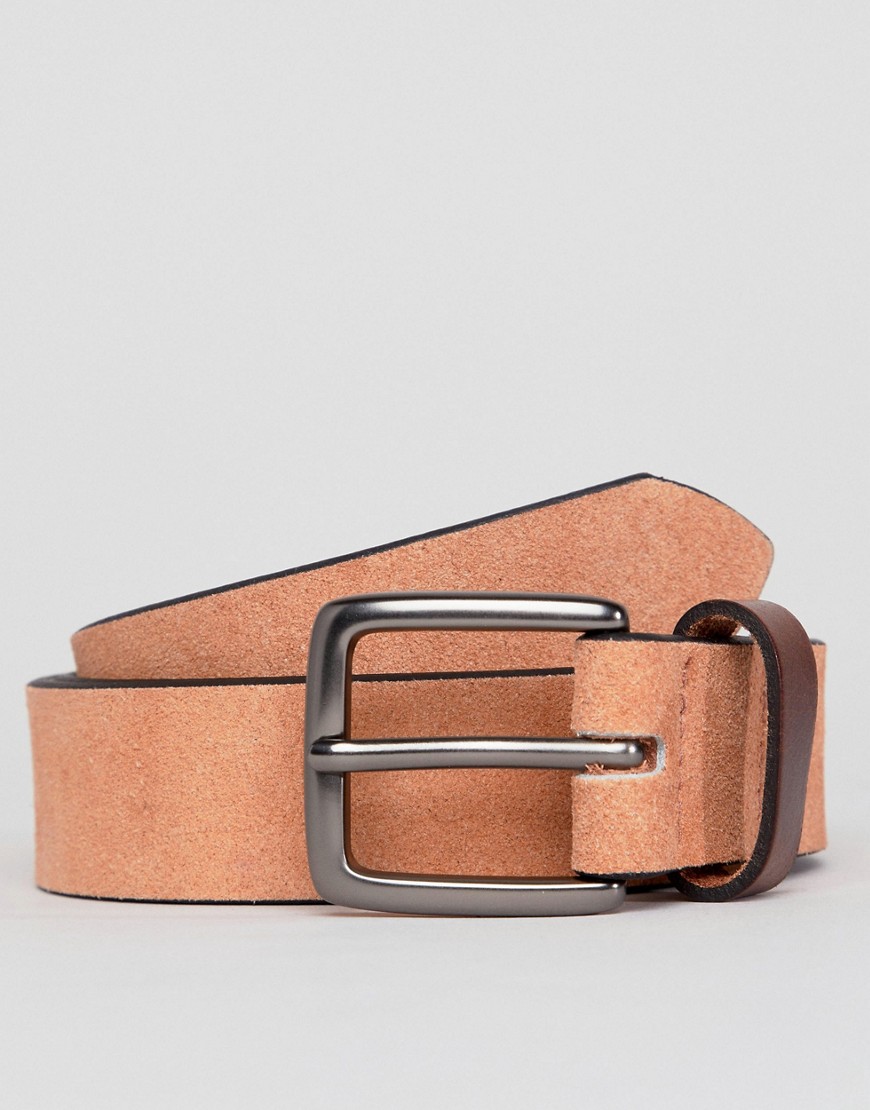 Peter Werth Pink Suede Belt With Contrast Keeper