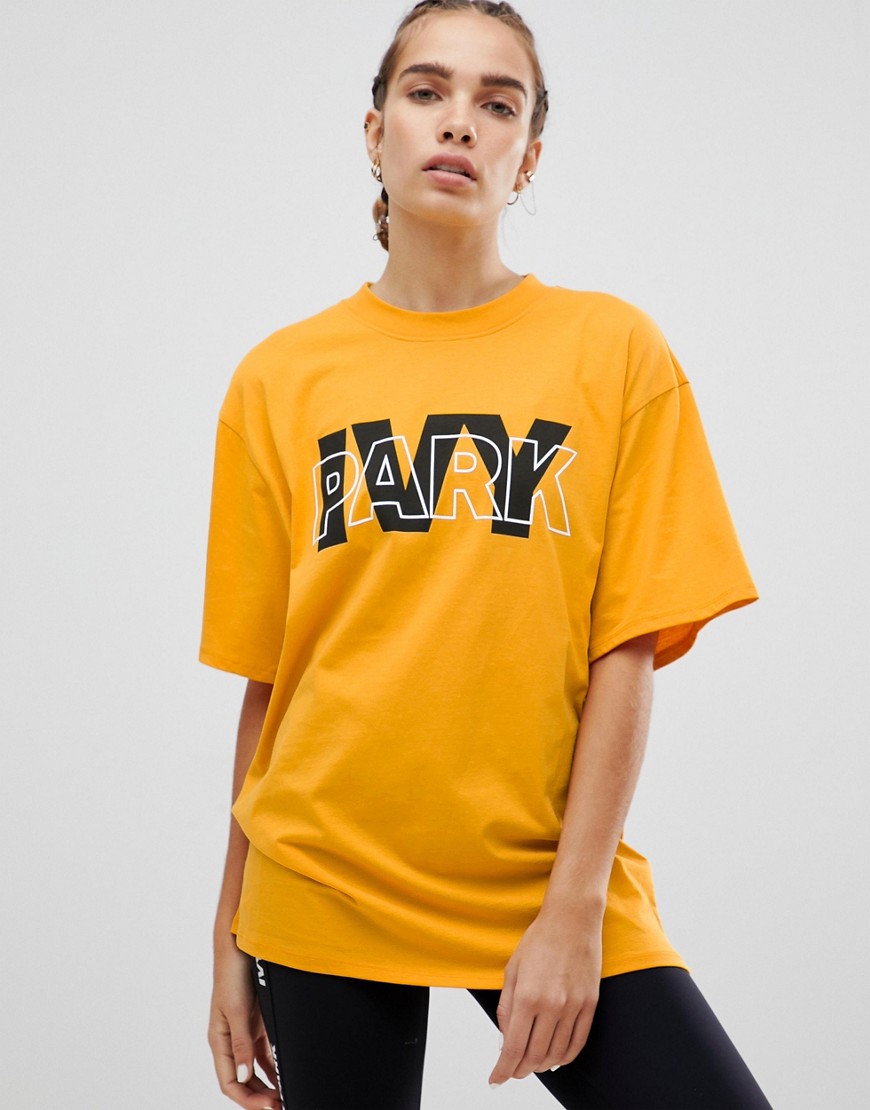 Ivy Park Logo Oversized T-Shirt In Yellow