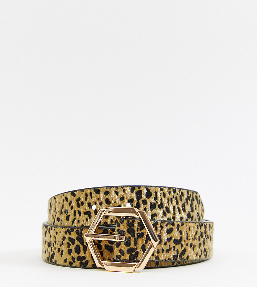 Accessorize hexagon jeans belt in leopard