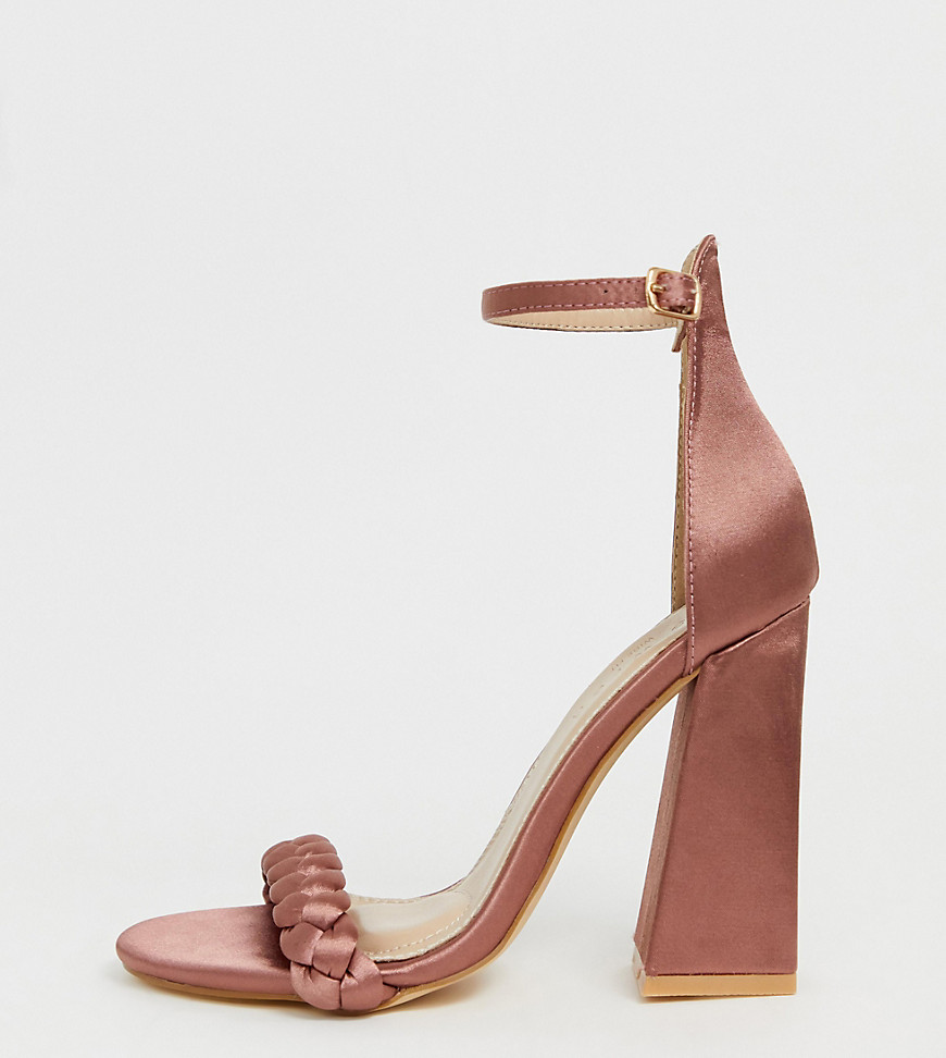 Co Wren wide fit plaited flare heeled sandals