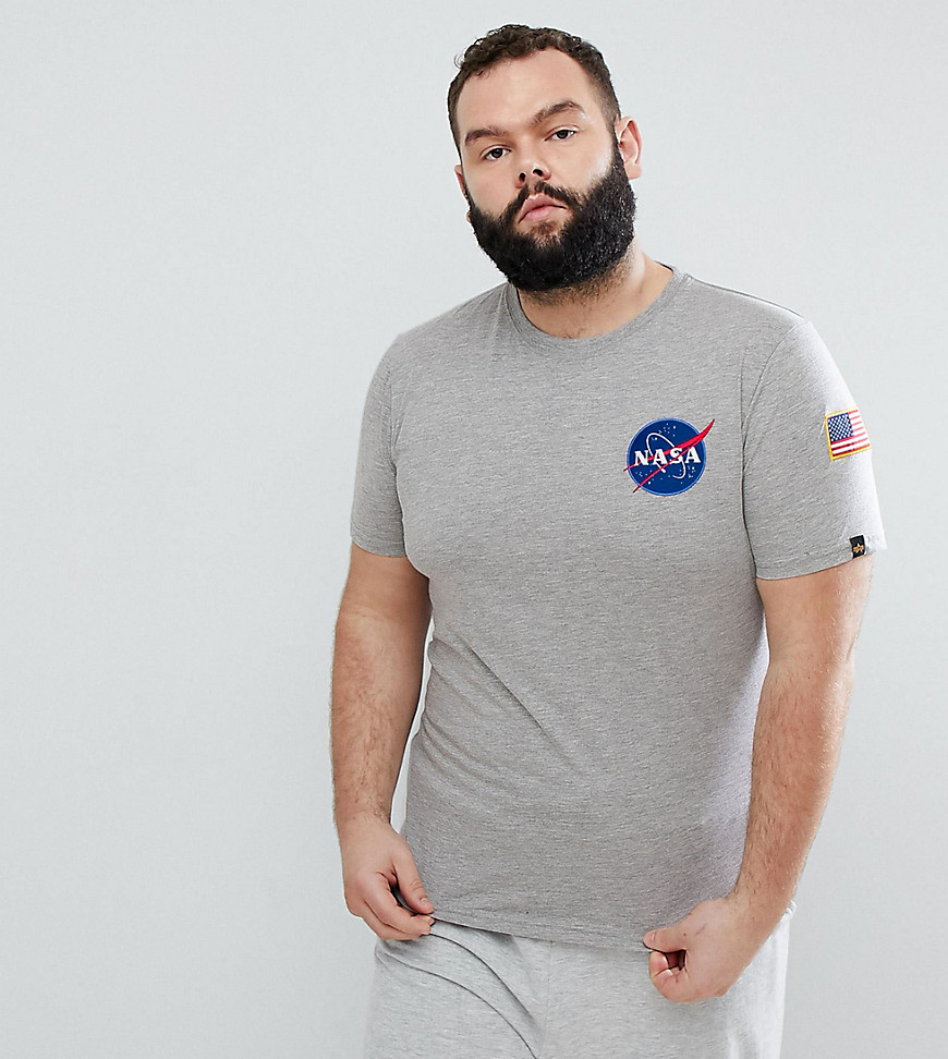 Alpha Industries Nasa Shuttle T-Shirt In Grey - Grey heather