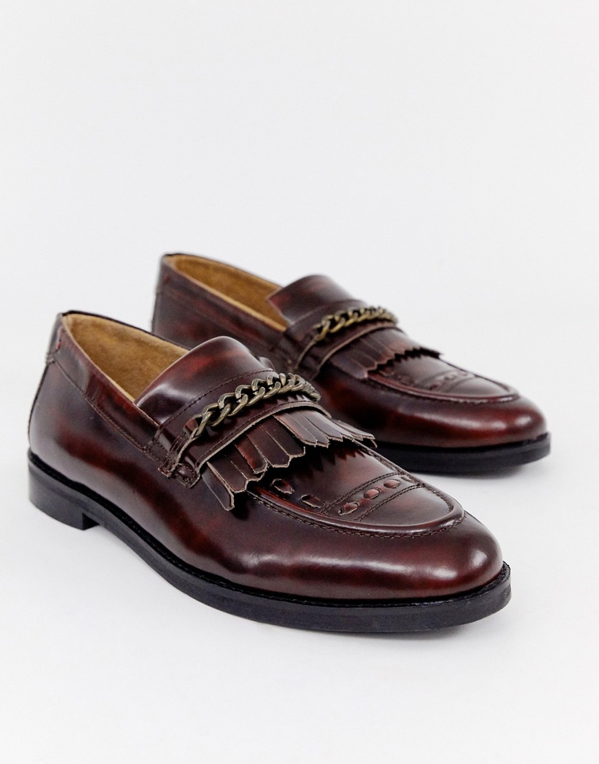 House Of Hounds Archer chain loafers in burgundy