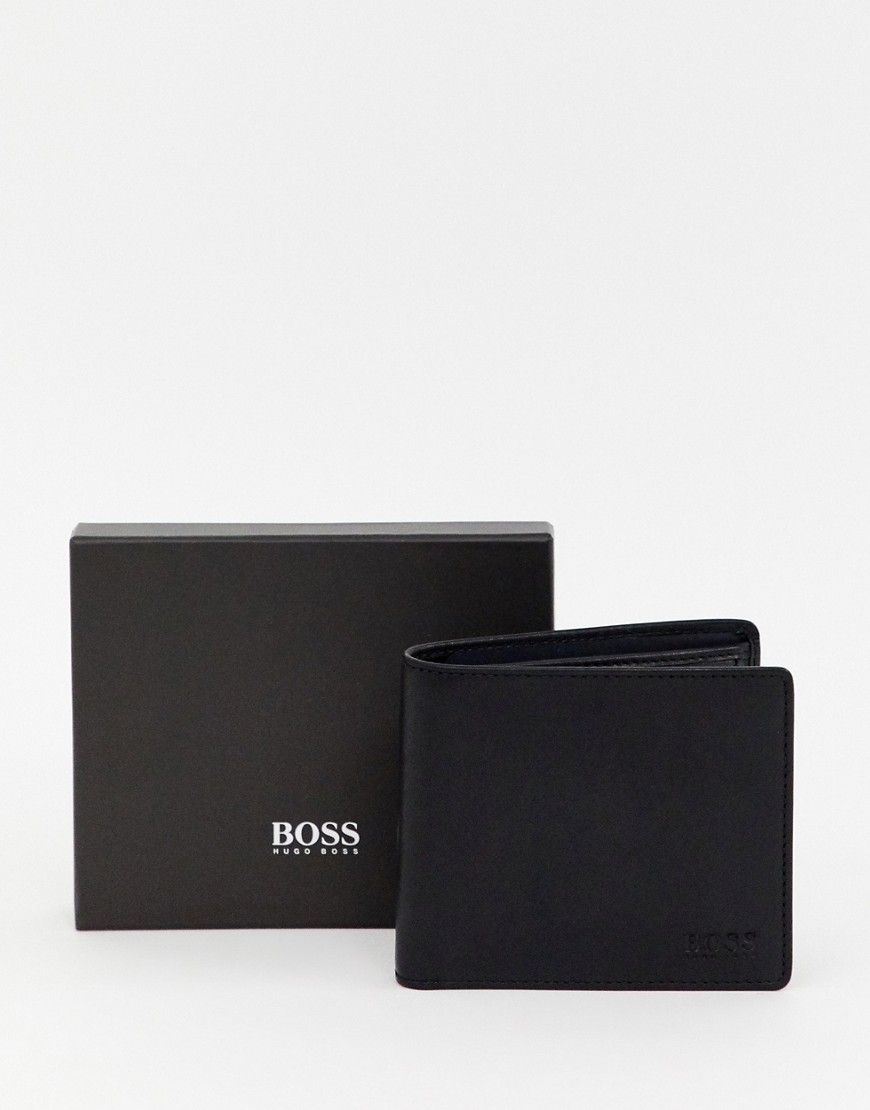 BOSS Majestic leather coin wallet in black