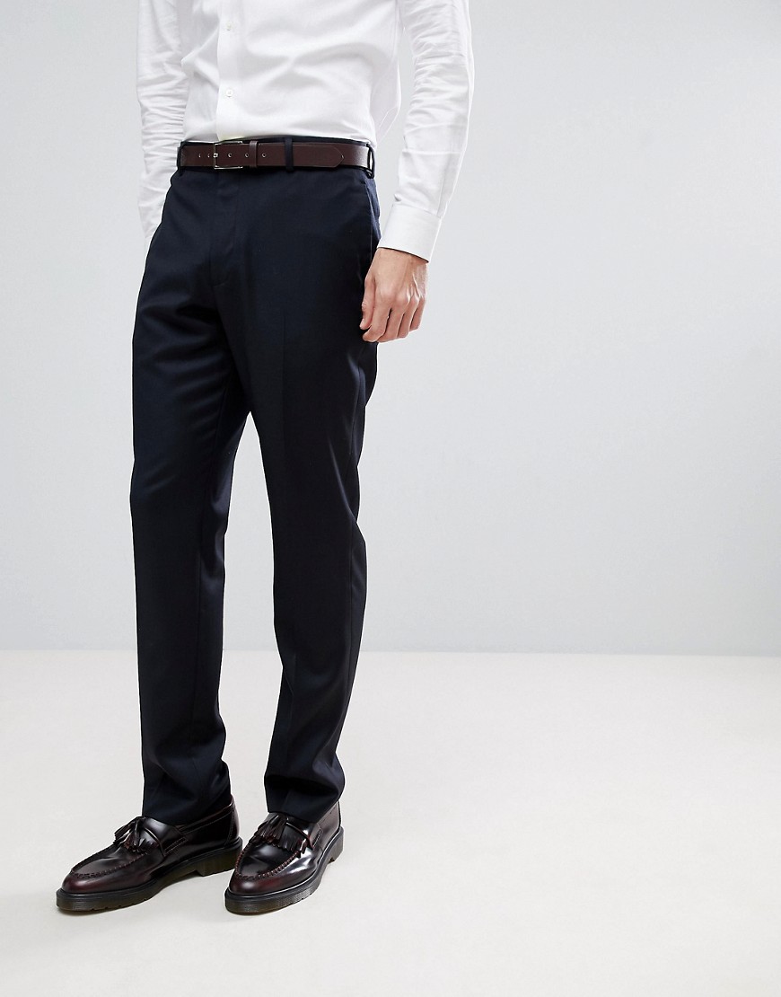 ASOS Wedding Slim Suit Trousers In Navy Cashmere Blend - Navy
