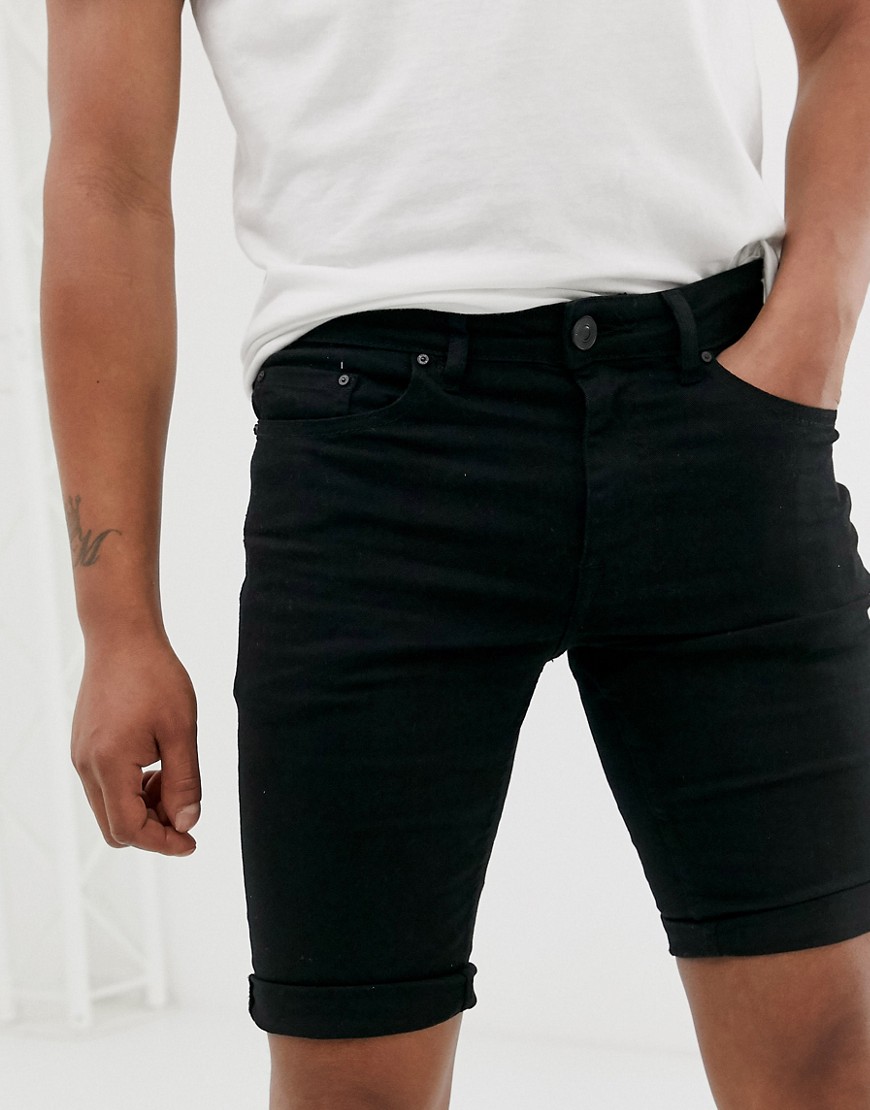 New Look skinny shorts in black
