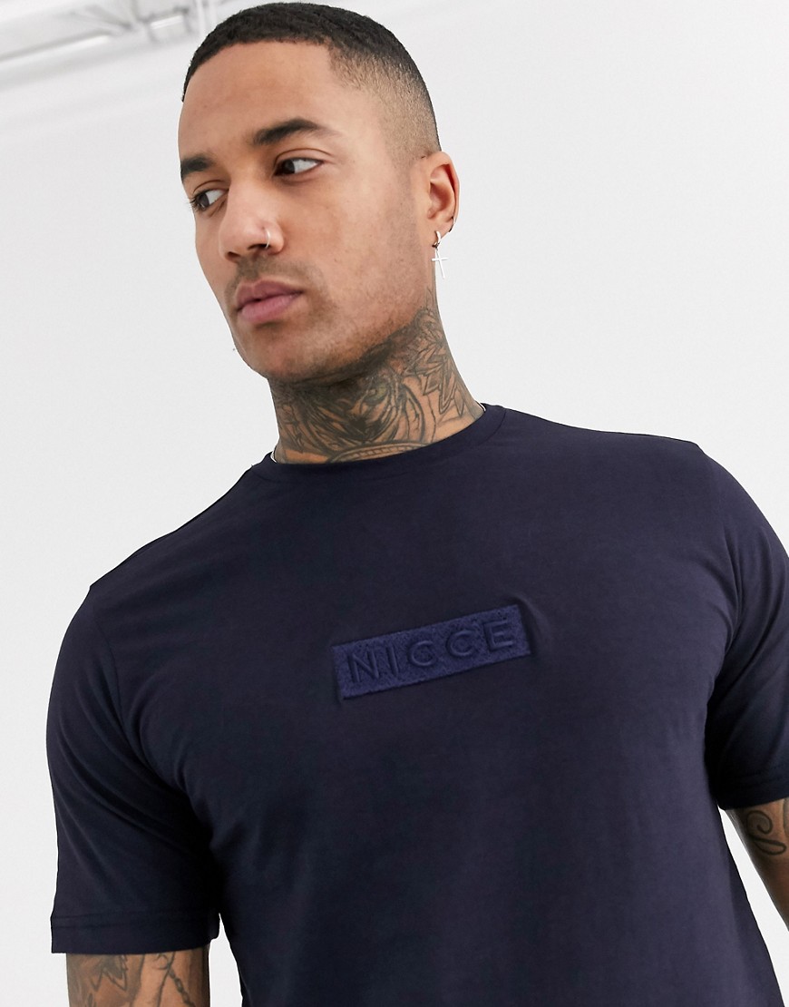 Nicce t-shirt with embroidered logo in navy
