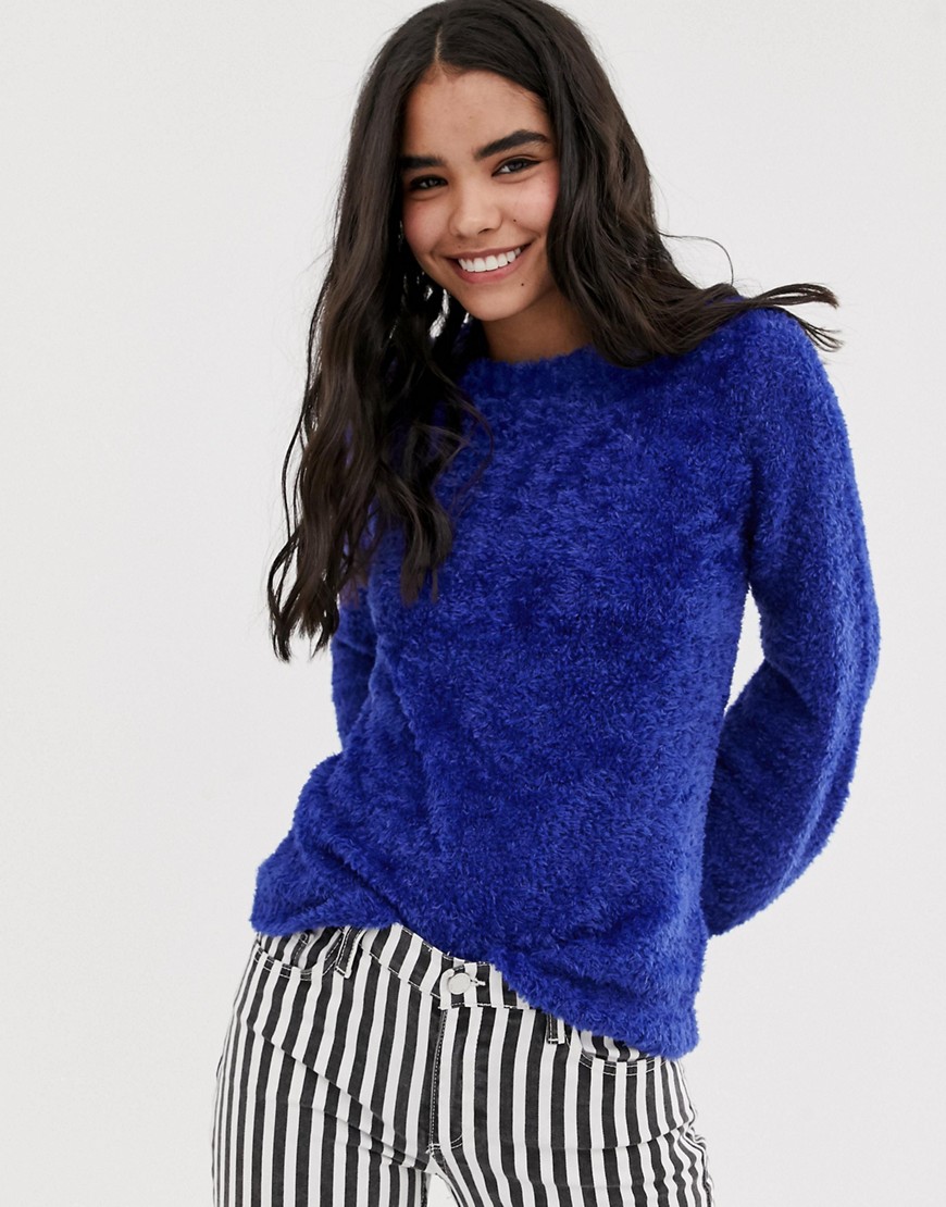 QED London fluffy jumper with balloon sleeves