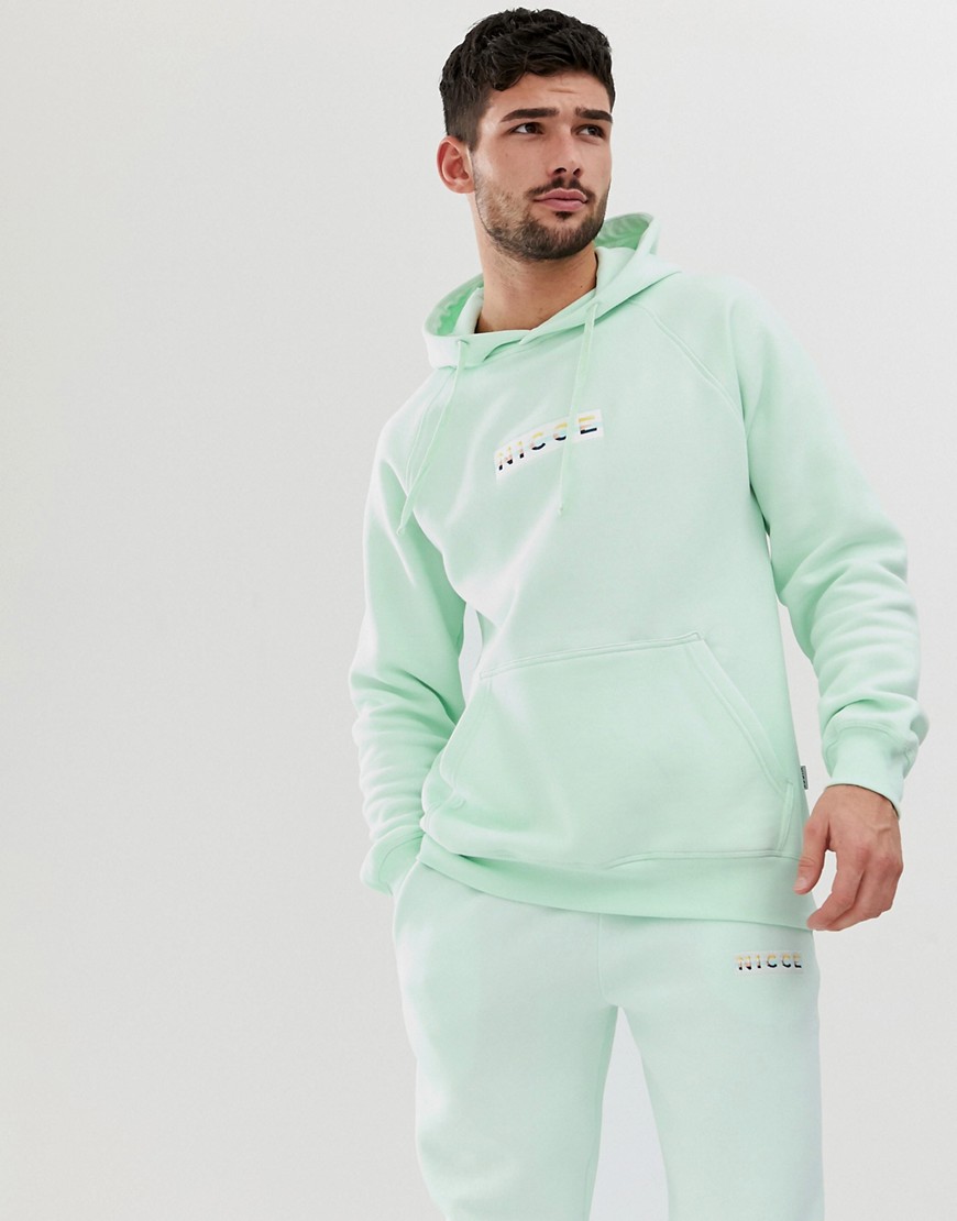 Nicce hoodie with ombre logo in mint