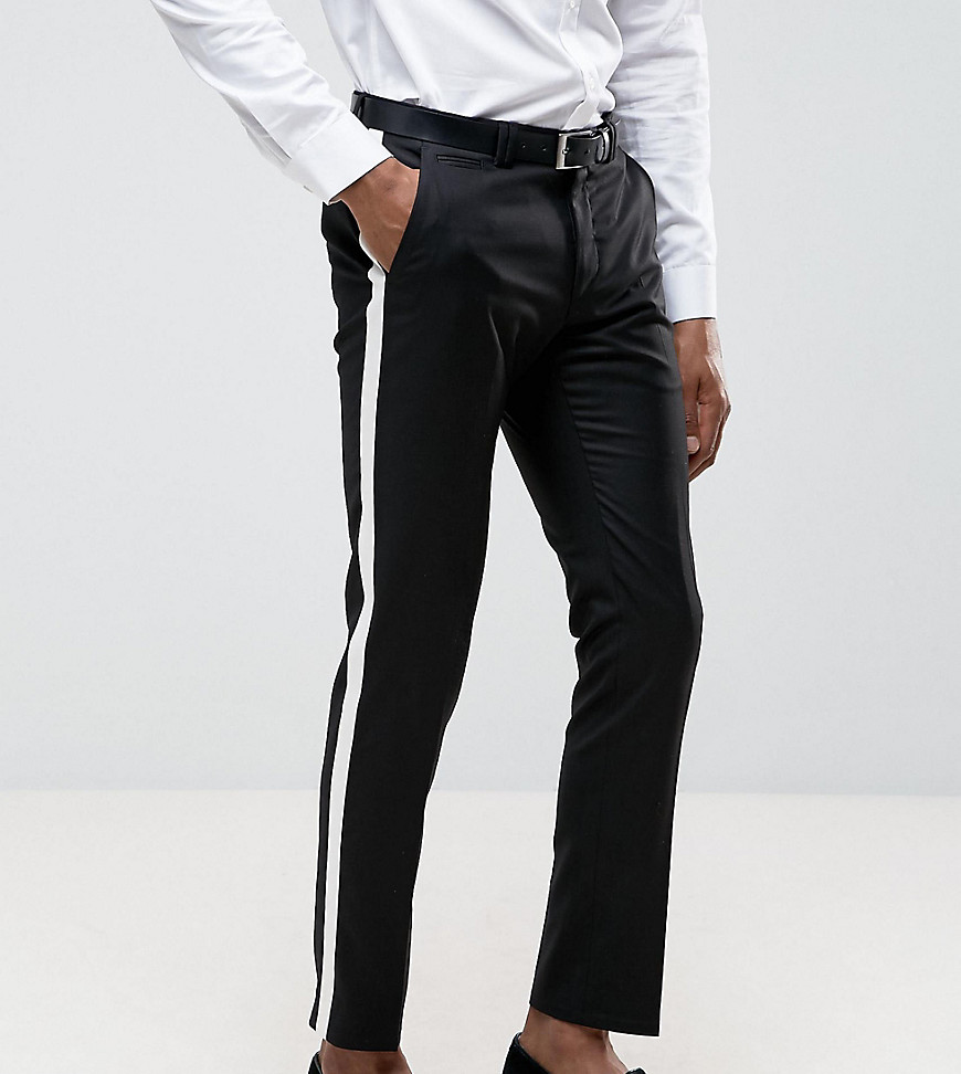Noak Skinny Trouser with Stripe - Black