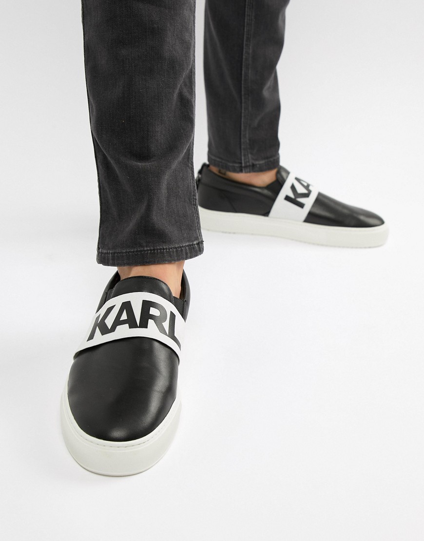 Karl Lagerfeld Kupsole Band slip on trainers in black