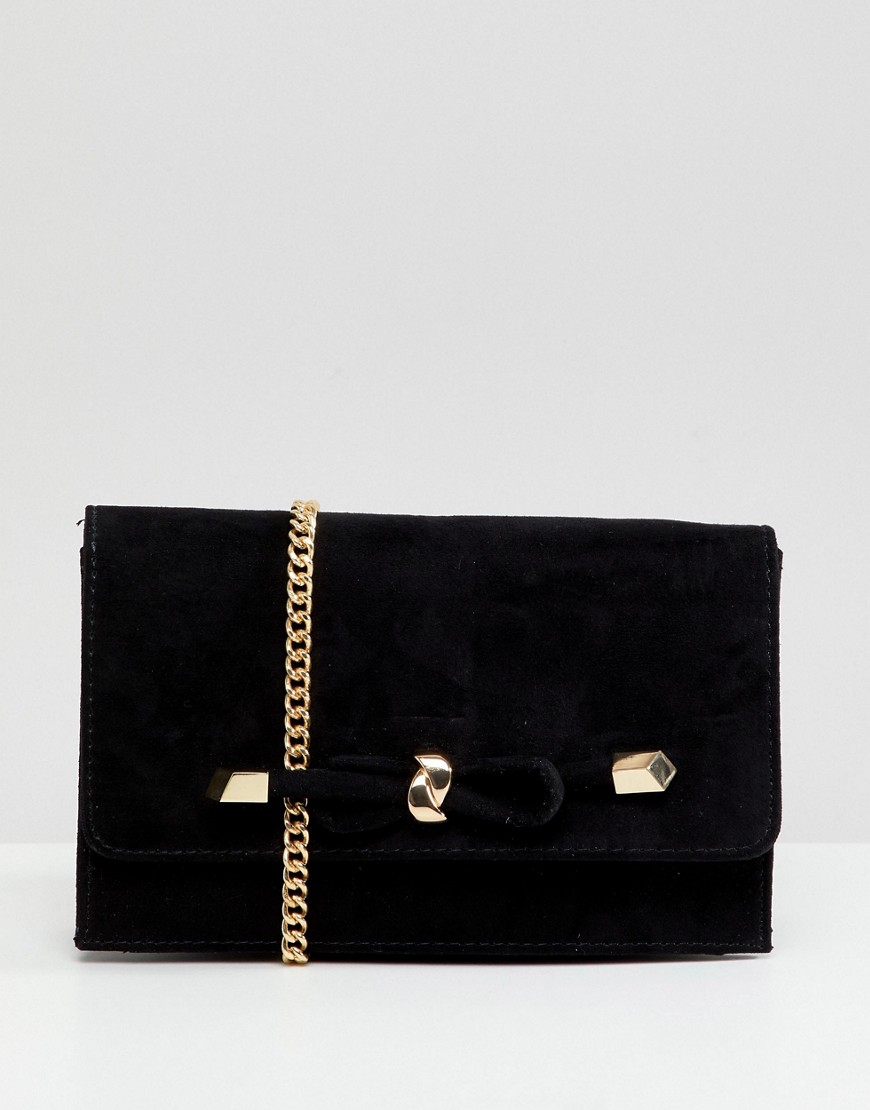 Carvela Kupid Suedette Bag with Knot Detail Clasp - Black