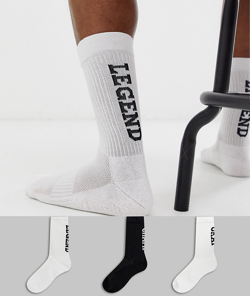 Burton Menswear socks with wording 3 pack