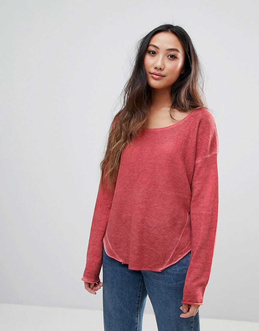 H.One Lightweight Knit Pullover - Rhubarb