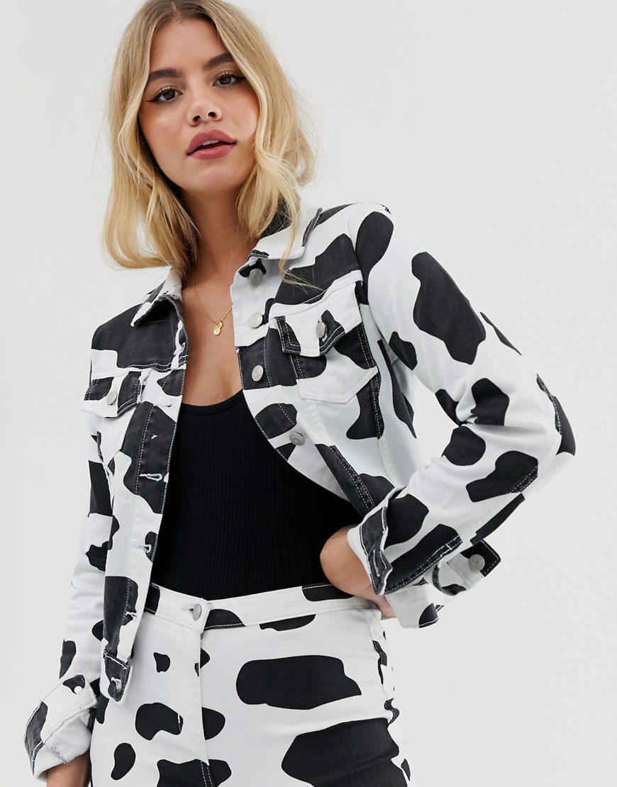 Parisian cow print denim jacket