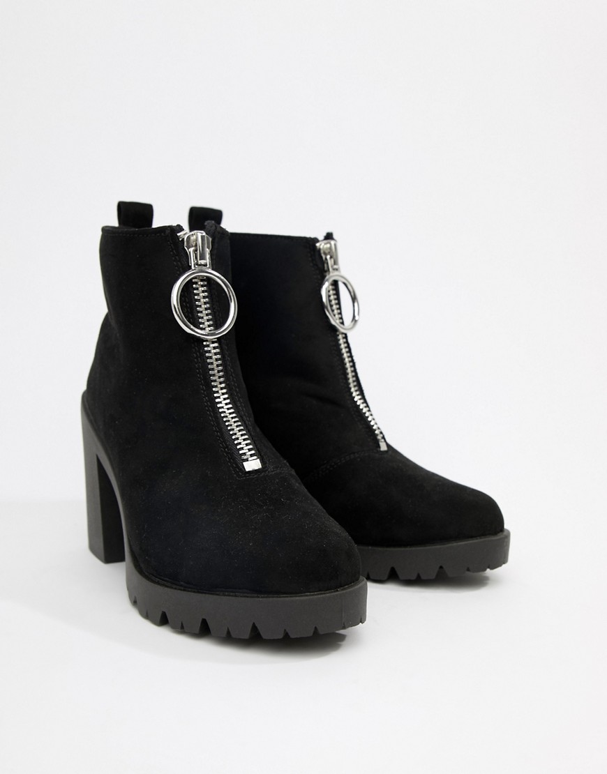 Asos Design Rakel Chunky Heeled Boots - Black