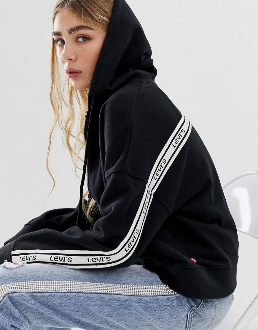 Levi's zip through hoodie with small logo - Mineral black