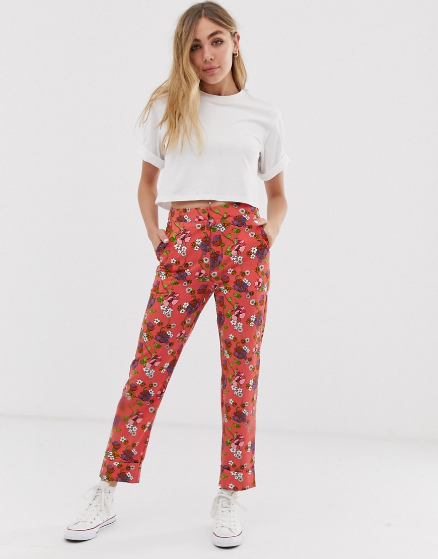 Glamorous floral tailored trousers