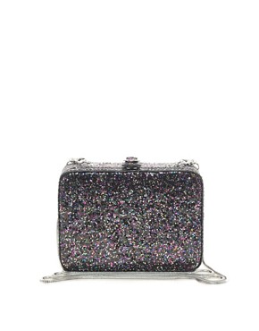 Image 1 of French Connection Twinkle Twinkle Glitter Box Clutch Bag
