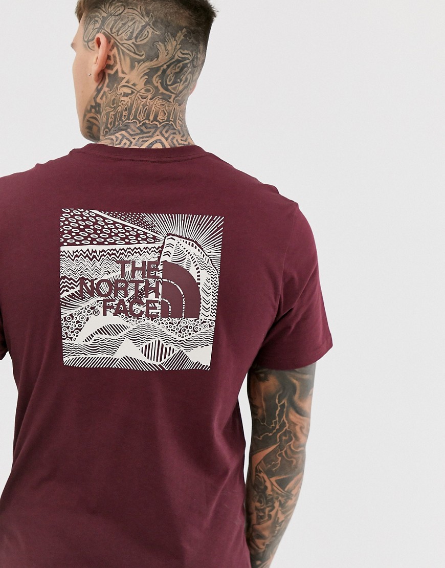 The North Face Redbox Celebration t-shirt in burgundy
