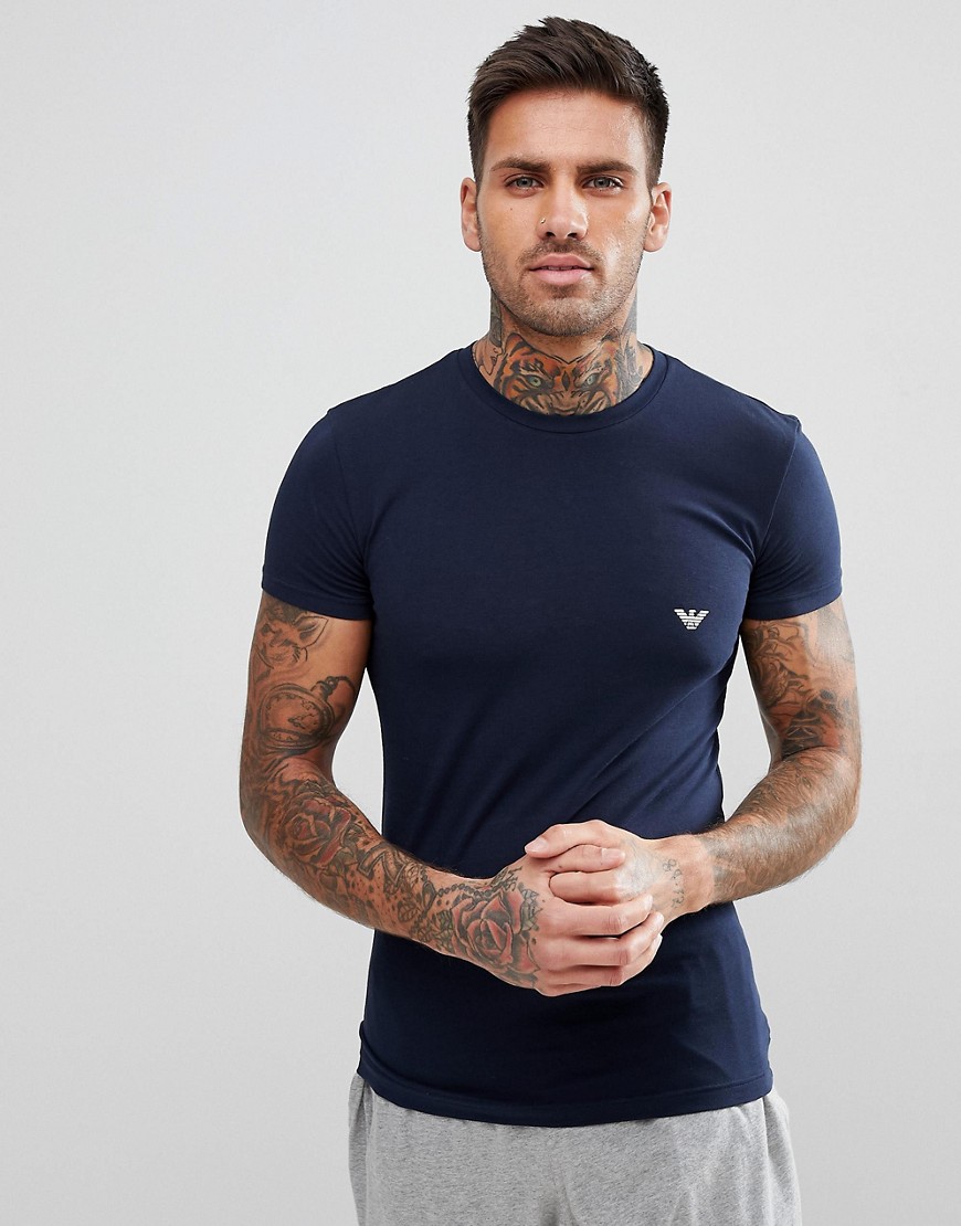 Emporio Armani Muscle Fit Back Logo T-Shirt In Navy - 135