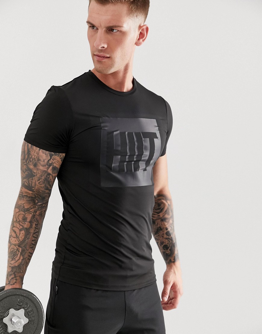 HIIT block graphic t-shirt in black