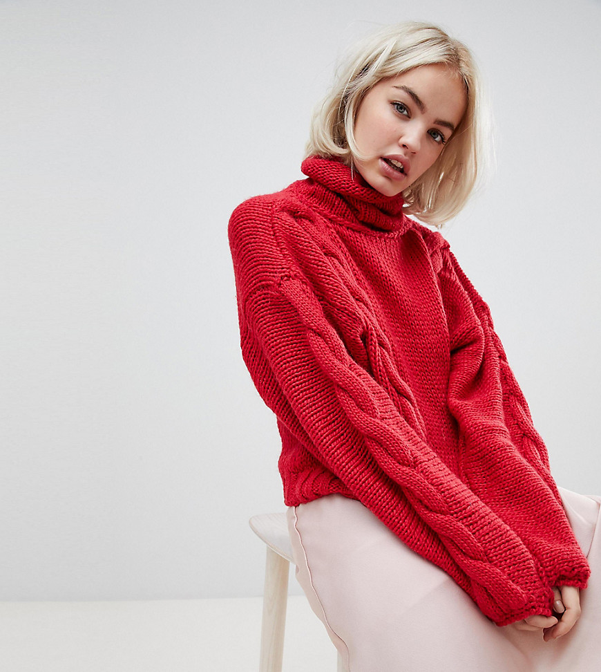 OneOn hand knitted roll neck cable jumper