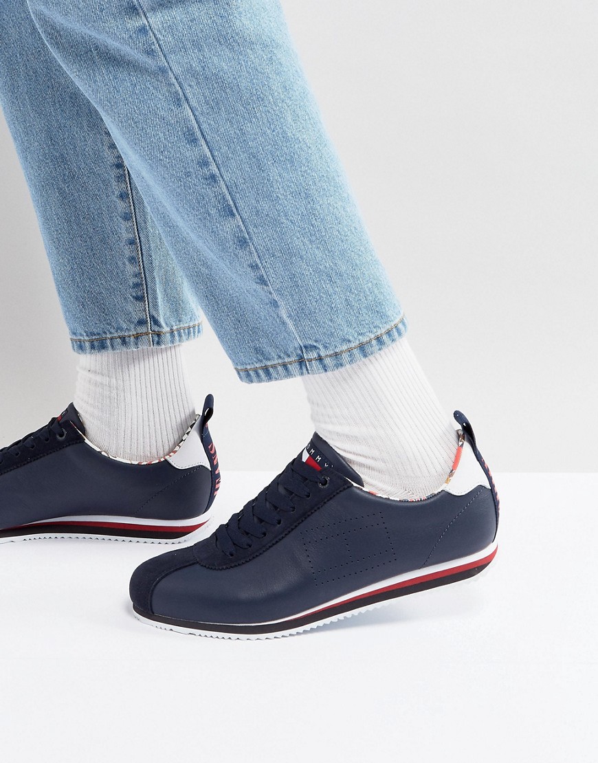 Темно-синие кроссовки из кожи и замши в стиле 90-х Tommy Jeans Capsule 
