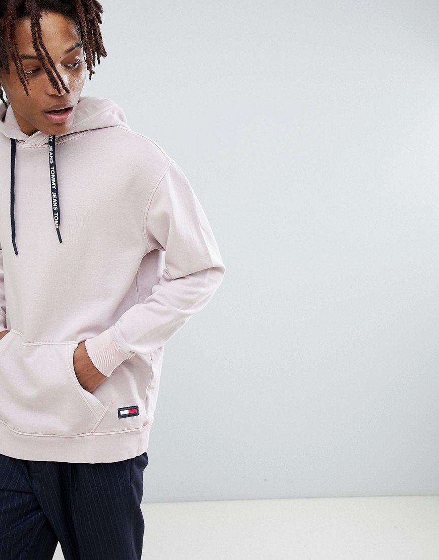 Tommy Jeans Contemporary Oversized Flag Logo Hoodie in Pink