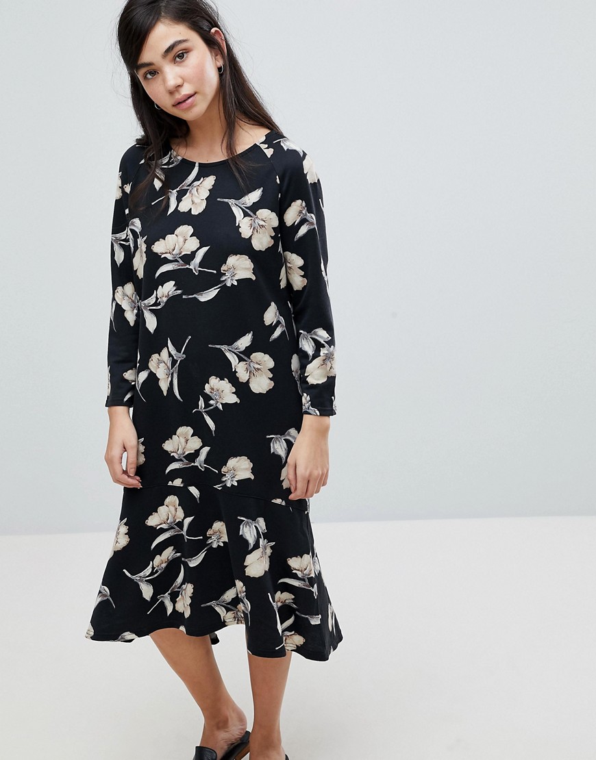 Soaked In Luxury Floral Print Sweater Dress