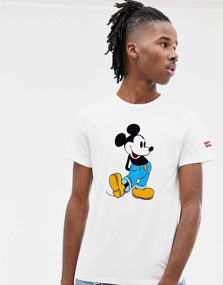 Levi's mickey mouse front & back print t-shirt in grey marl