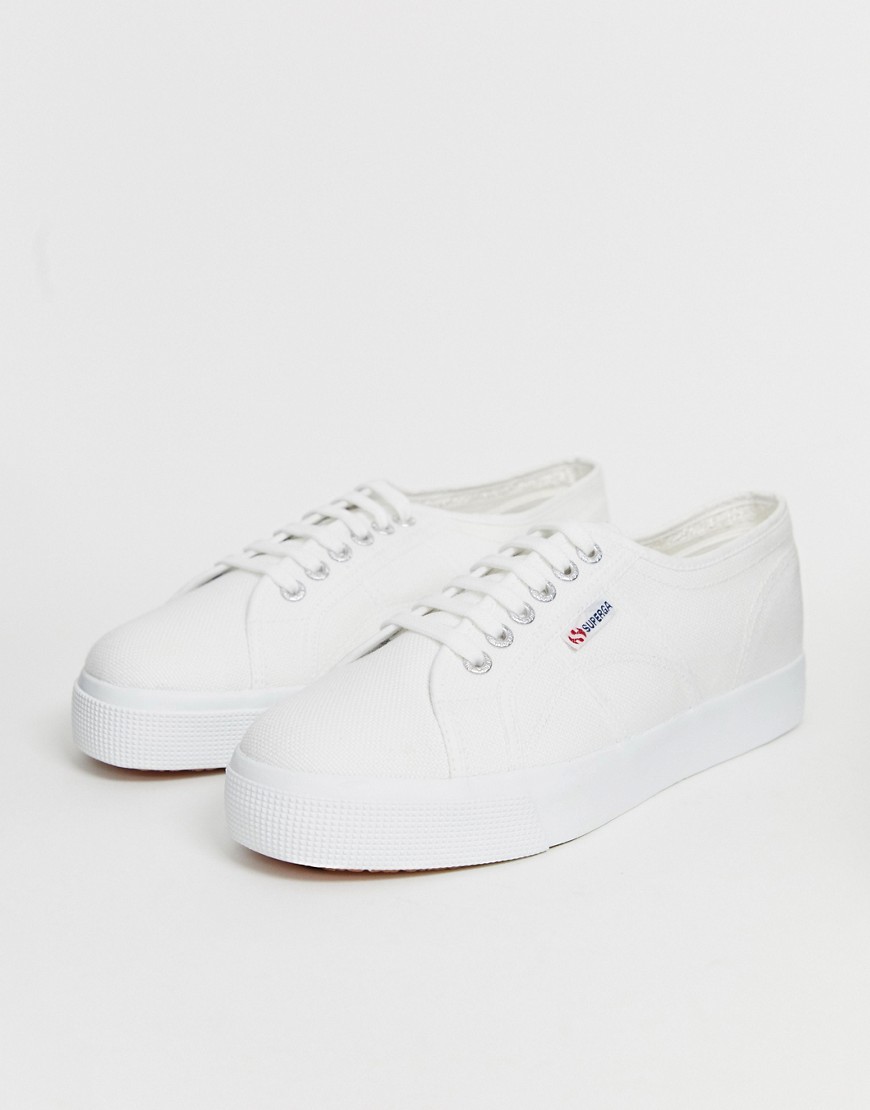 Superga 2730 chunky sole plimsolls in white