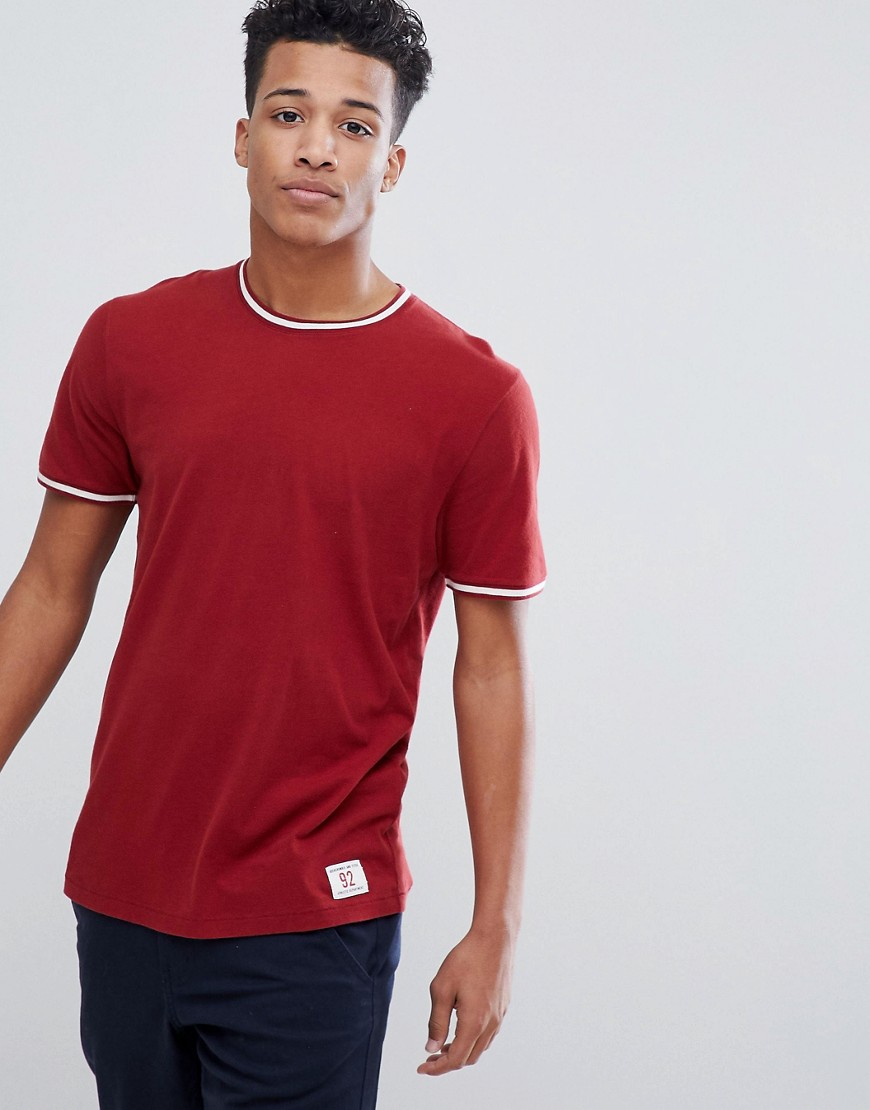 Abercrombie & Fitch Varsity Tipped Ringer T-Shirt in Red - Red