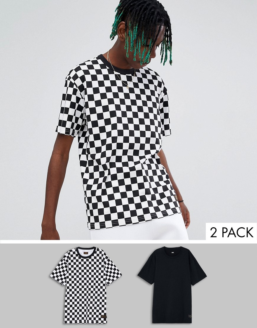 Levi's Skateboarding 2 Pack T-Shirt In Checkerboard Multi