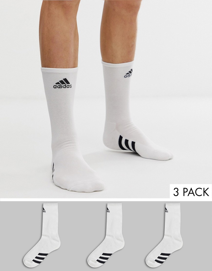 adidas Golf 3 pack crew socks in white
