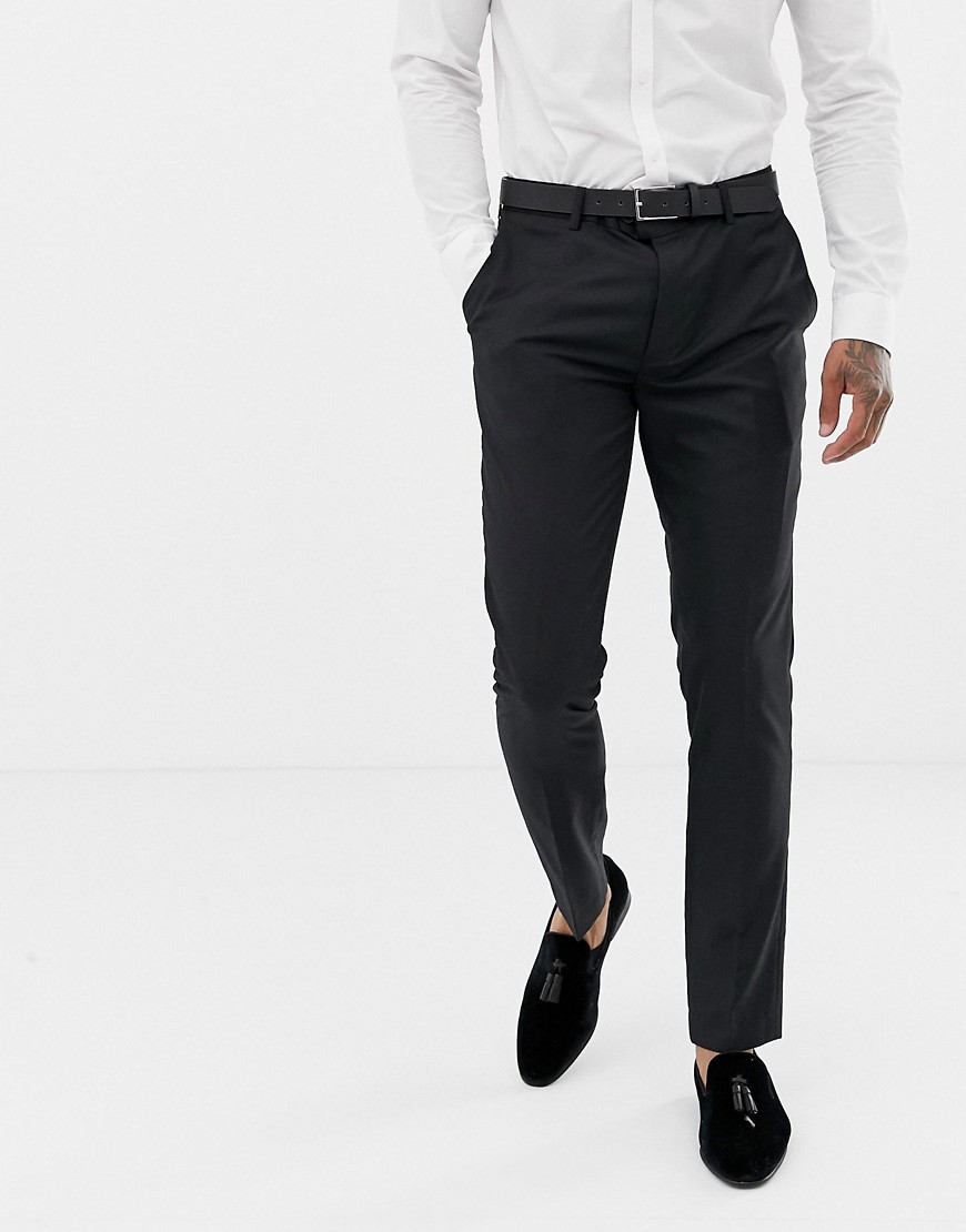 Devils Advocate black tuxedo slim fit trousers