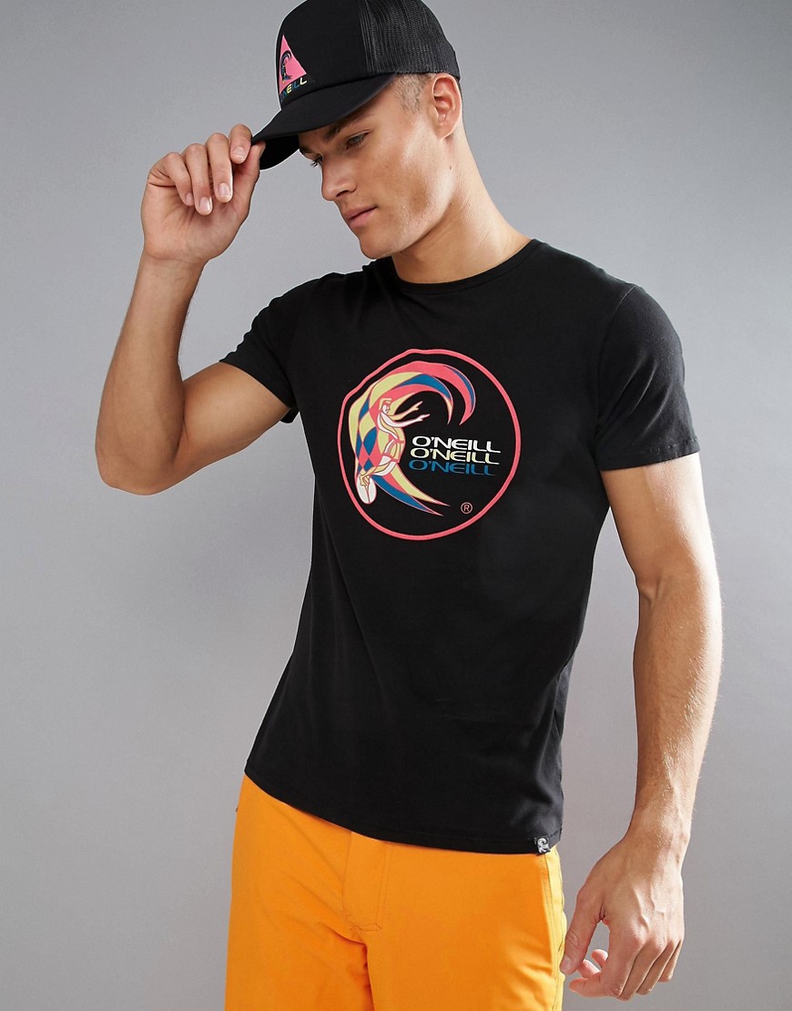O'Neill Reissue Heritage Surfer Logo T-Shirt Slim Fit in Black - Blackout